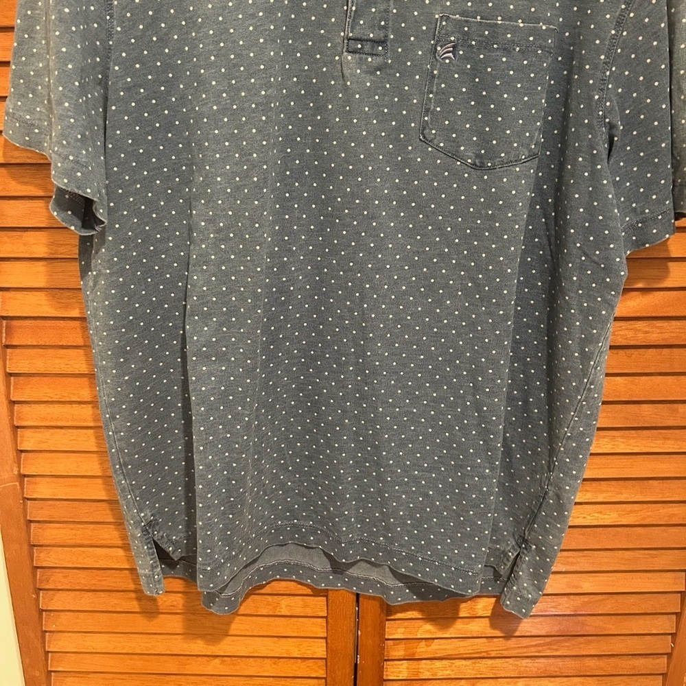 Tailor Vintage Men’s Blue and White Polka Dot Business Casual Polo Sz XL - Picture 3 of 5